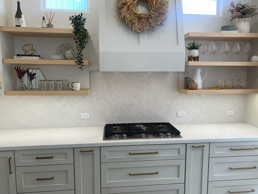 Beautiful White Oak Floating Shelves