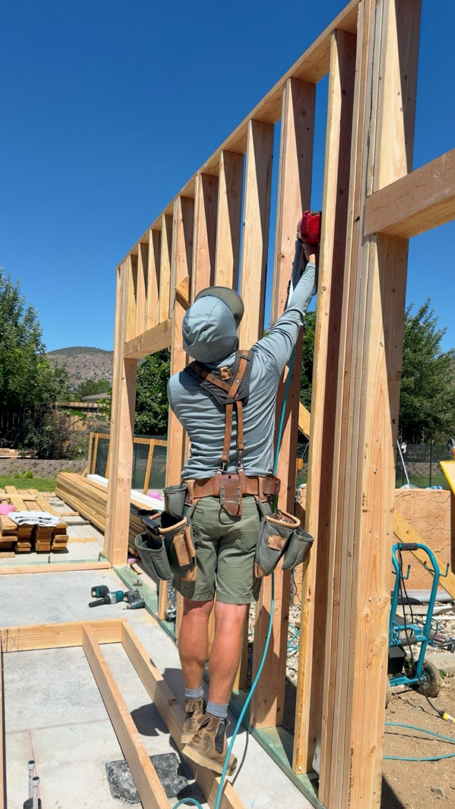Framing a New Pool House in Reno