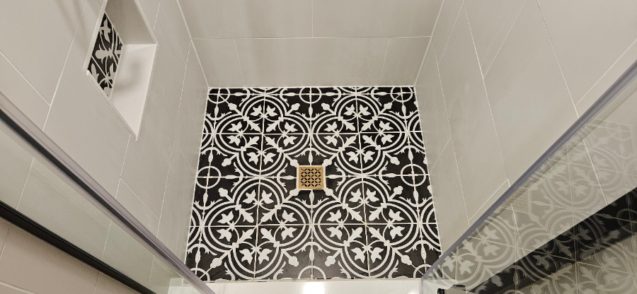 Tiled Shower for Bathroom Addition